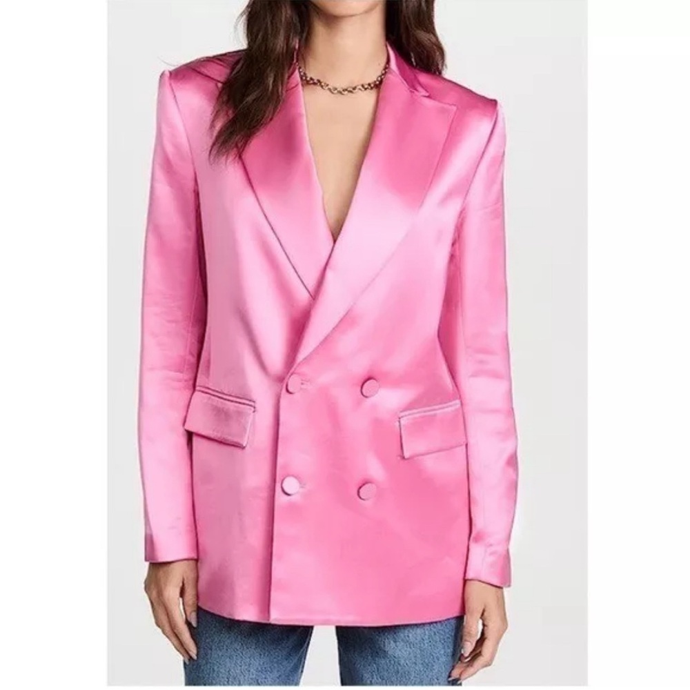 A.L.C. HOT PINK SATIN DOUBLE BREASTED BLAZER- SIZE 00